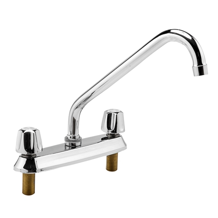8" Two Handle Kitchen Faucet - Tubular High Rise Spout - Chrome