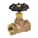 Brass Straight Stop w/ Stuffing Box - Threaded