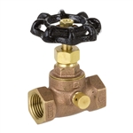 Brass Straight Stop w/ Drain - Threaded