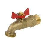 Brass No Kink Hose Bibb - MIP Inlet 1/4 Turn