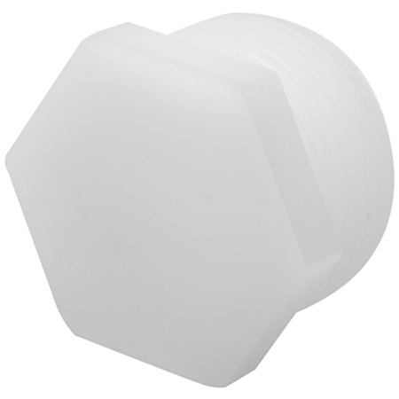 Plastic White Nylon - Hex Head Plug