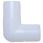 Plastic White Nylon - Barb Union - Elbow