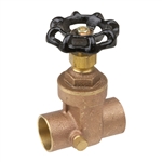 Brass Gate Valve w/ Drain - Sweat