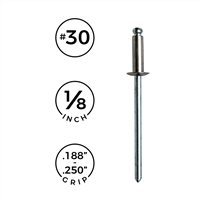#30 - 1/8" - SS Rivets - Small Grip .188"-.250" - (3lb)