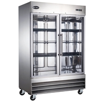 Two Glass Door Reach-In Freezer
 S/S Interior & Exterior
