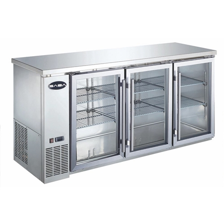 Three Glass Door Back Bar Cooler (S/S)