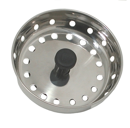 Drain Strainer - Sink - Stainless - 3" Round - 2-1/2" Stopper