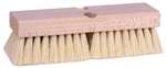 FB289 Weiler Brush 8" White Tampico Acid Scrub Brush W/ Tapered Handle Hole  1-1/8" Trim Length Block Size 8-1/4" X 2-3/4"