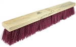 FB44587 Weiler Brush 24" Medium Maroon Polypropylene Fill 3-1/4" Trim Length Coarse Sweeping Contractor Broom Takes Handle# 44635