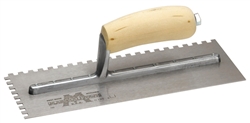 MT5779S Marshalltown 11 x 4 1/2 Notch Trowel-3/8 x 3/8 x 3/8 SQ w/Curved Wood Handle