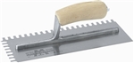 MT704S Marshalltown 11 x 4 1/2 Notched Trowel-3/32 x 3/32 x 1/8 'U' w/Curved Wood Handle