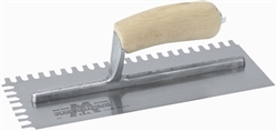 MT704S Marshalltown 11 x 4 1/2 Notched Trowel-3/32 x 3/32 x 1/8 'U' w/Curved Wood Handle