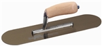 MTMSP12GS Marshalltown 12 X 3 1/2" Golden Stainless Steel Pool Trowel w/Curved Wood Handle