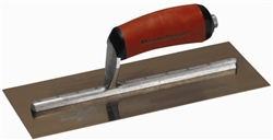 MTMXS13GSD Marshalltown 13 X 5" Golden Stainless Steel Finishing Trowel with DuraSoft® Handle