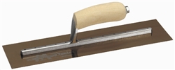 MTMXS1GS Marshalltown 11 X 4 1/2" Golden Stainless Steel Finishing Trowel with Wooden Handle