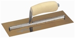 MTMXS2GS Marshalltown 11 1/2 X 4 1/2" Golden Stainless Steel Finishing Trowel with Wooden Handle