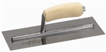 MTMXS3SS Marshalltown 11 X 4 3/4" Bright Stainless Steel Finishing Trowel with Wooden Handle