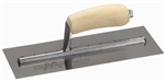 MTMXS4SS Marshalltown 11 1/2  X 4 3/4" Bright Stainless Steel Finishing Trowel with Wooden Handle
