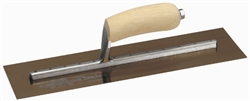MTMXS73GS Marshalltown 14 X 4 3/4" Golden Stainless Steel Finishing Trowel with Wooden Handle