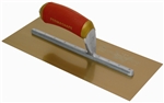 MTPB4GSD Marshalltown 11 1/2 X 4 3/4 PermaShape® Golden Stainless Steel Finishing Trowel w/Curved DuraSoft® Handle