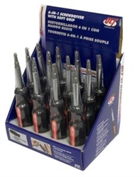 MTSD6SGDP 6 IN 1 SCREWDRIVER COUNTER DISPLAY-12 IN A DISPLAY (PRICED BY EA SCREWDRIVER)