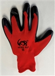 NG1212-M  Red Nitrile Crinkle Cut Gloves - Size Medium