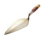 RT316 11.5 W Rose 11.5" Narrow London Brick Trowel with Leather Handle 4-7/8” Heel