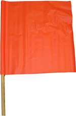 SFGF1827 18”x18” Flourescent Orange Vinyl Safety Flag with 24” Dowel