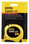 ST30-825 Stanley 25' X 1" Leverlock Yellow 25' Carded Tape Rule