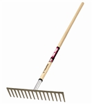 TR31390 Truper 16Tine Road Stone Rake with 60” Wood Handle. Sold in 6pks.