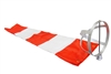 10 inch x 36 inch Orange And White Windsock With Aluminum Windsock Frame