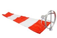 10 inch x 36 inch Orange And White Windsock With Aluminum Windsock Frame