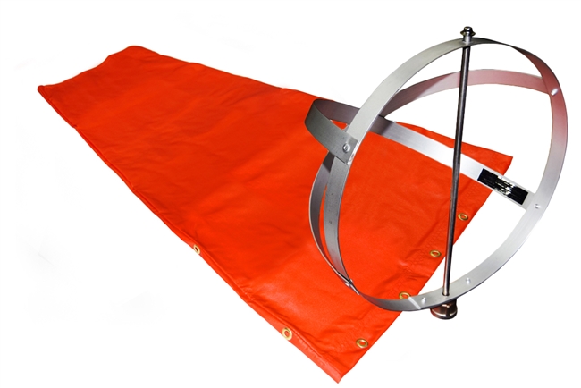18 inch x 48 inch Orange Windsock With Aluminum Windsock Frame