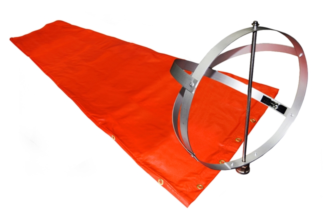 18 inch x 60 inch Orange Windsock With Aluminum Windsock Frame
