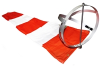 18 inch x 60 inch Orange And White Windsock With Aluminum Windsock Frame