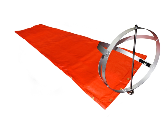 18 inch x 96 inch Orange Windsock With Aluminum Windsock Frame