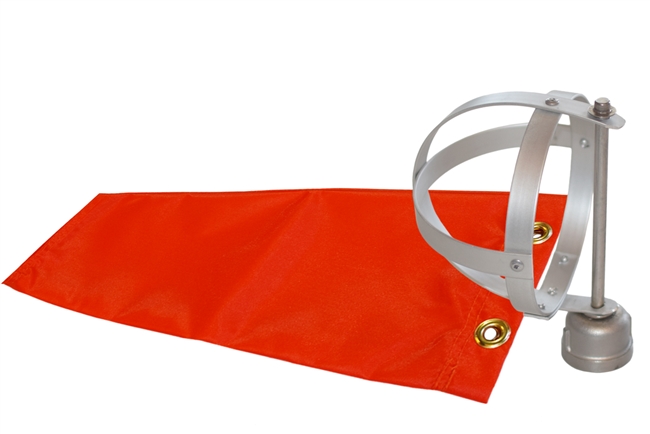 4 inch x 15 inch Orange Windsock With Aluminum Windsock Frame