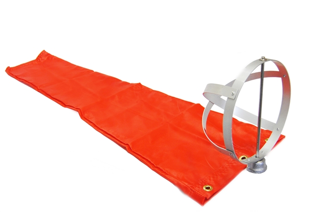 8 inch x 36 inch Orange Windsock With Aluminum Windsock Frame