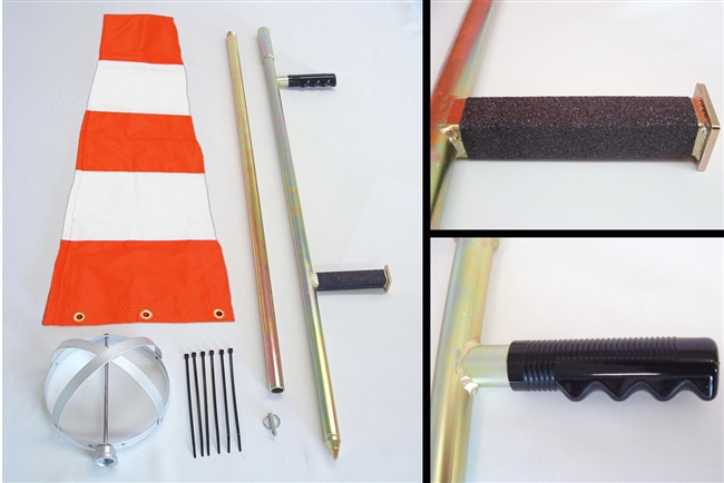 8 Inch x 36 Inch Orange And White Portable Windsock Kit