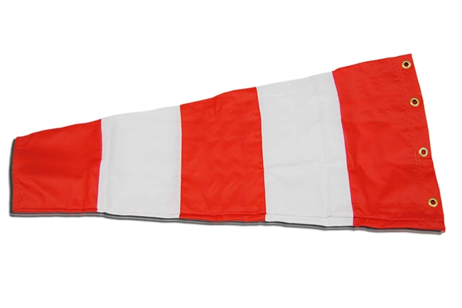 10" x 36" Orange And White Windsock