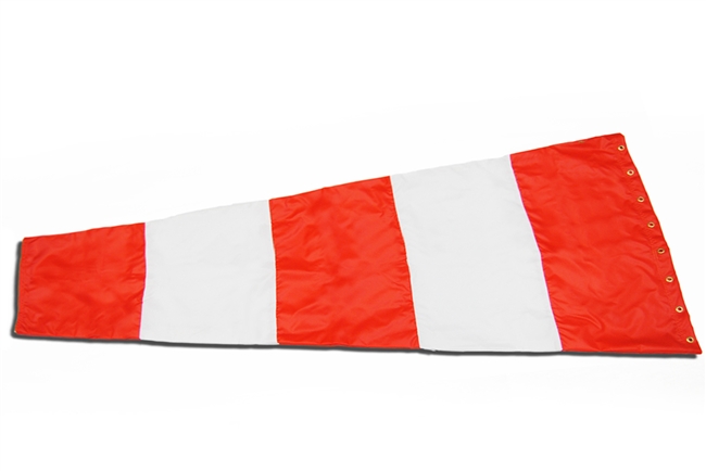 24" x 96" Orange And White Windsock