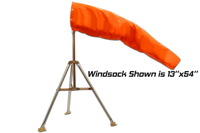 13" x 54" Tripod Mount Orange Windsock Kit
