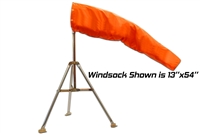 18" x 60" Tripod Mount Orange Windsock Kit