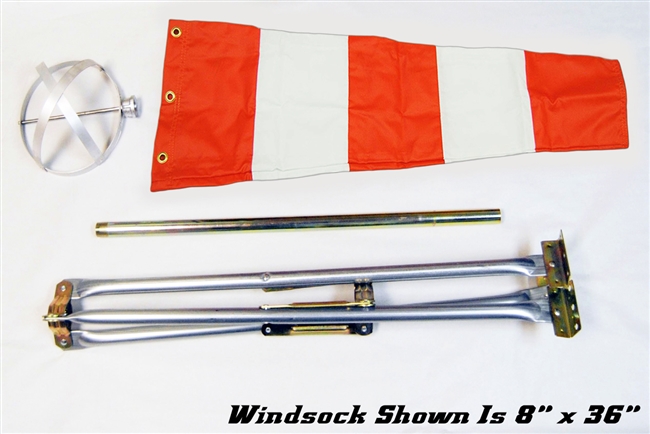 18" x 72" Tripod Mount Orange And White Windsock Kit