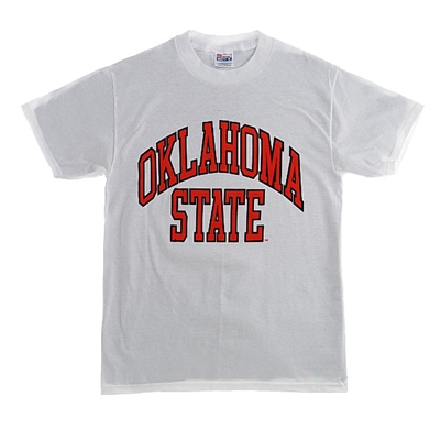 Oklahoma State White Full Arch T-Shirt