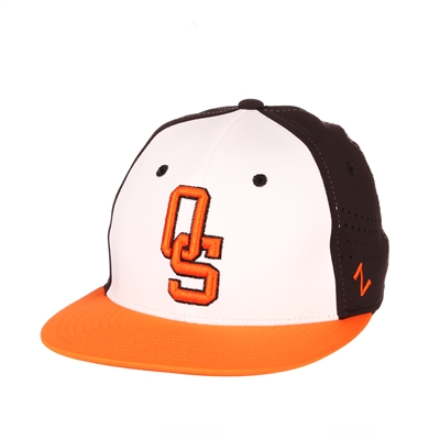 OSU White w/Orange Bill Fitted Cap