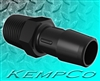 3/8" NPT x 1/2" Hose-Barb Straight Adapter - Black Nylon