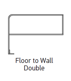 21439800 - 30"H x 42"L - Floor To Wall Double Aluminum Guide Rails - (CLEAR) - (LARCO)