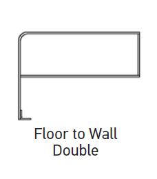 21439900- 36"H x 42"L - Floor To Wall Double Aluminum Guide Rails - (CLEAR) - (LARCO)