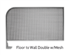 21440000- 30"H x 42"L - Floor To Wall Double w/ Mesh Aluminum Guide Rails - (CLEAR) - (LARCO)